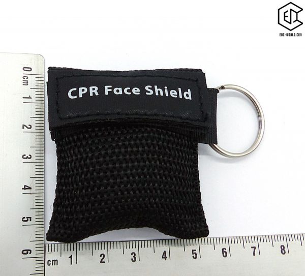 Beatmungsmaske (CPR) in Minitasche mit Schlüsselring schwarz